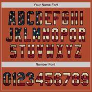 Custom Texas Orange Vintage USA Flag Black-Cream Bomber Varsity Letterman Zipper Jacket