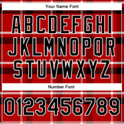 Custom Red Black-White Classic Western Plaid 3D Pattern Design Bomber Full-Snap Varsity Letterman Jacket