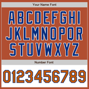 Custom Texas Orange Royal-White Bomber Varsity Letterman Two Tone Zipper Jacket