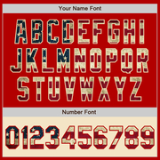 Custom Red Vintage USA Flag-Cream Bomber Varsity Letterman Two Tone Zipper Jacket