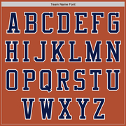 Custom Texas Orange Navy-White Bomber Varsity Letterman Two Tone Zipper Jacket