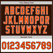 Custom Brown Orange-White Bomber Varsity Letterman Two Tone Zipper Jacket