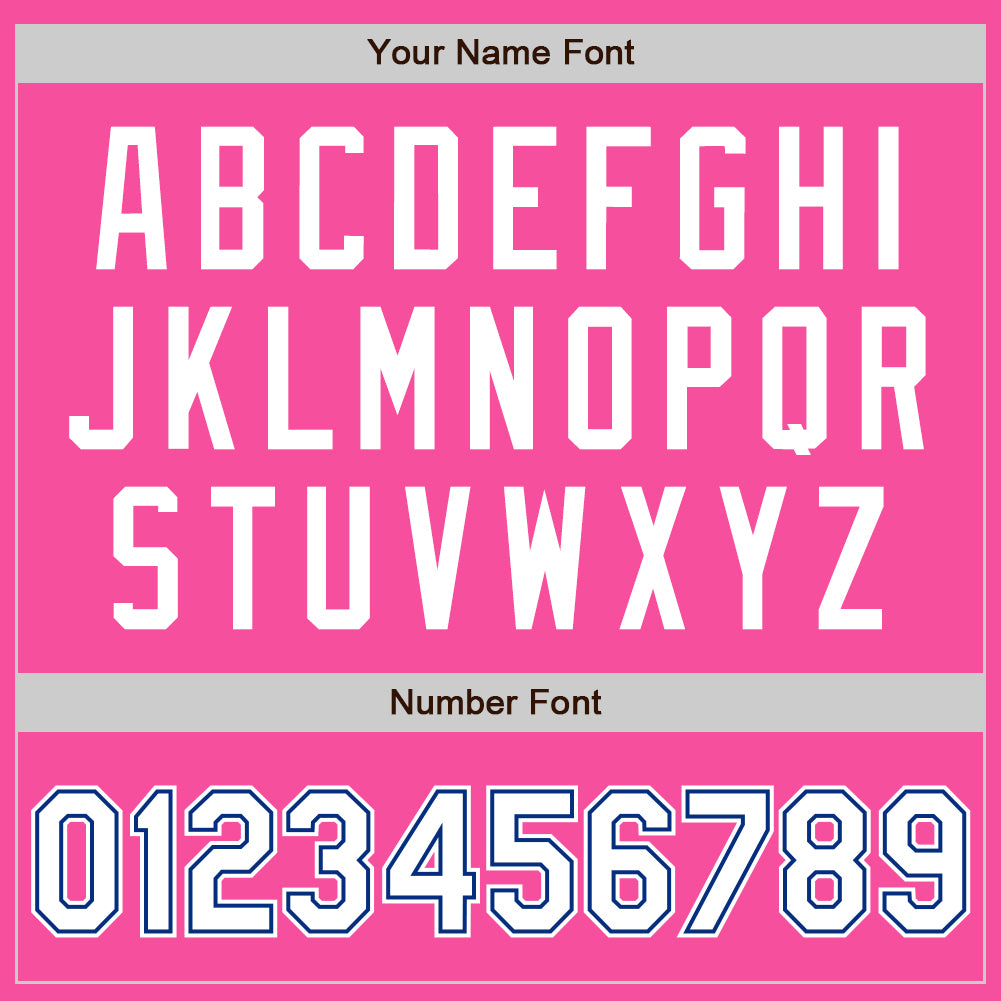 Custom Pink White-Royal Bomber Full-Snap Varsity Letterman Jacket