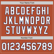 Custom Texas Orange White-Navy Bomber Varsity Letterman Zipper Jacket