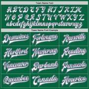 Custom Kelly Green White Navy-Gray Bomber Full-Snap Varsity Letterman Jacket