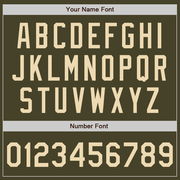 Custom Olive Cream-Black Bomber Varsity Letterman Salute To Service Zipper Jacket