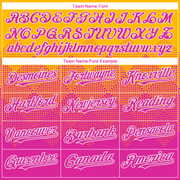 Custom Gold Deep Pink-White Gradient Square Shape 3D Pattern Design Bomber Full-Snap Varsity Letterman Hoodie Jacket