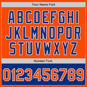 Custom Orange White-Royal Bomber Varsity Letterman Two Tone Zipper Jacket