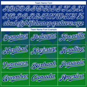 Custom Royal Grass Green-White Gradient Square Shape 3D Pattern Design Bomber Full-Snap Varsity Letterman Hoodie Jacket