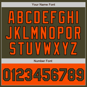 Custom Olive Black-Orange Bomber Varsity Letterman Two Tone Salute To Service Zipper Jacket