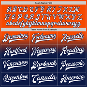 Custom Orange White-Navy Bomber Full-Snap Varsity Letterman Fade Fashion Jacket