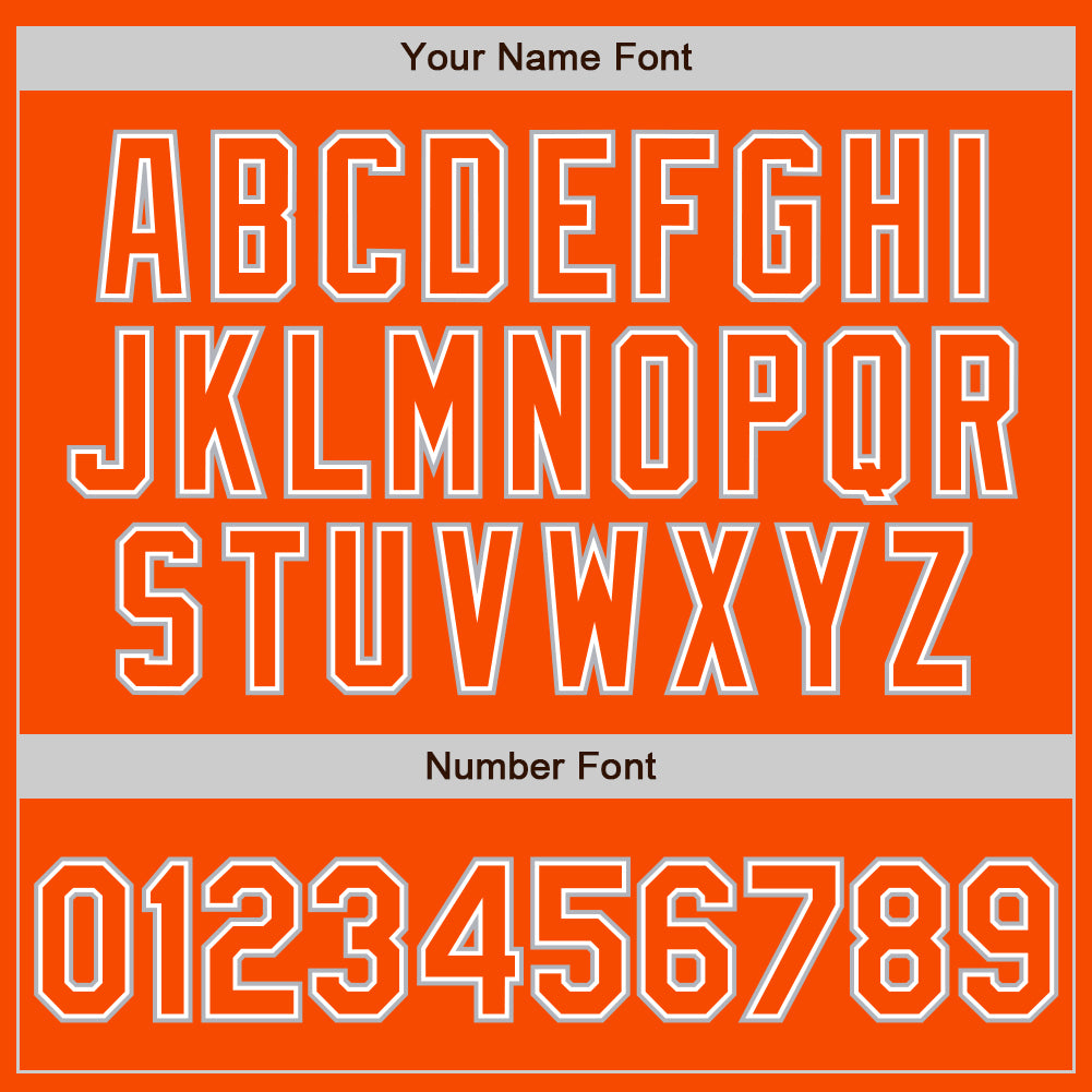 Custom Orange White-Gray Bomber Varsity Letterman Zipper Jacket