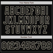 Custom Cream Black Bomber Full-Snap Varsity Letterman Split Fashion Jacket