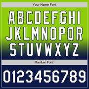 Custom Neon Green White-Navy Bomber Full-Snap Varsity Letterman Fade Fashion Jacket