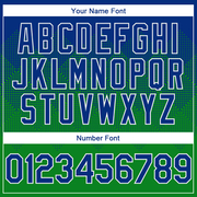 Custom Royal Grass Green-White Gradient Square Shape 3D Pattern Design Bomber Full-Snap Varsity Letterman Hoodie Jacket