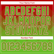 Custom Red Aurora Green-White Gradient Square Shape 3D Pattern Design Bomber Full-Snap Varsity Letterman Hoodie Jacket