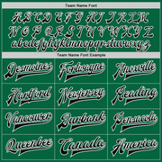 Custom Kelly Green Black-White Bomber Full-Snap Varsity Letterman Two Tone Jacket