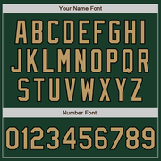 Custom Green Old Gold-Black Bomber Full-Snap Varsity Letterman Two Tone Jacket