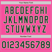 Custom Pink Green-Cream Bomber Full-Snap Varsity Letterman Jacket