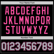 Custom Black Gray-Pink Bomber Full-Snap Varsity Letterman Two Tone Lapel Collar Byron Jacket