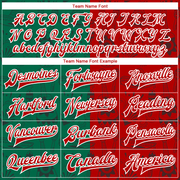 Custom Kelly Green Red-White Mexico 3D Bomber Full-Snap Varsity Letterman Jacket