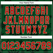 Custom Green Red-Cream Christmas 3D Bomber Full-Snap Varsity Letterman Jacket