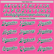 Custom Pink Kelly Green-White Bomber Full-Snap Varsity Letterman Two Tone Jacket