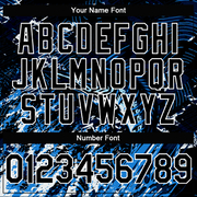 Custom Navy Black-White Marlin Fish Fishing 3D Bomber Full-Snap Varsity Letterman Hoodie Jacket