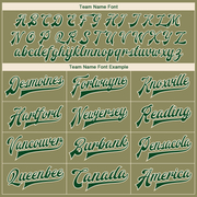 Custom Olive Green-Cream Camo Sleeves 3D Pattern Design Bomber Full-Snap Varsity Letterman Salute To Service Jacket