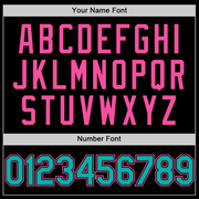 Custom Black Aqua-Pink Bomber Full-Snap Varsity Letterman Two Tone Lapel Collar Byron Jacket