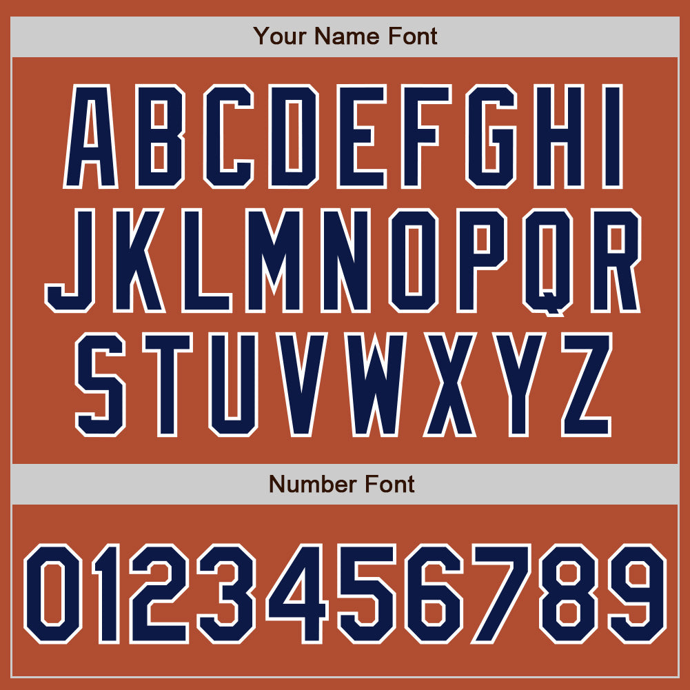 Custom Texas Orange Navy-White Bomber Varsity Letterman Zipper Jacket