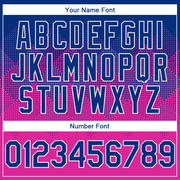 Custom Royal Deep Pink-White Gradient Square Shape 3D Pattern Design Bomber Full-Snap Varsity Letterman Hoodie Jacket