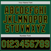 Custom Kelly Green Black-Gold Bomber Varsity Letterman Two Tone Zipper Jacket