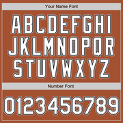 Custom Texas Orange White Black-Gray Bomber Full-Snap Varsity Letterman Two Tone Jacket