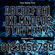 Custom Navy Black-Light Blue Tuna Fish Fishing 3D Bomber Full-Snap Varsity Letterman Hoodie Jacket