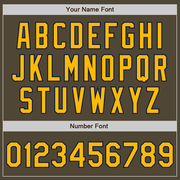 Custom Olive Gold-Navy Bomber Full-Snap Varsity Letterman Salute To Service Jacket