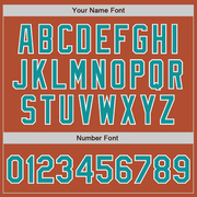 Custom Texas Orange Teal-White Bomber Varsity Letterman Zipper Jacket