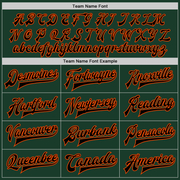 Custom Green Orange-Black Bomber Full-Snap Varsity Letterman Two Tone Jacket