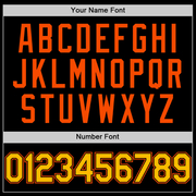 Custom Black Gold-Orange Bomber Full-Snap Varsity Letterman Two Tone Lapel Collar Byron Jacket