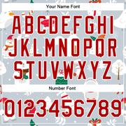 Custom Silver Red-White Christmas 3D Bomber Full-Snap Varsity Letterman Jacket