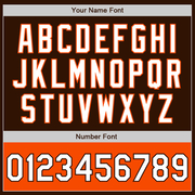 Custom Brown White-Orange Bomber Varsity Letterman Two Tone Zipper Jacket