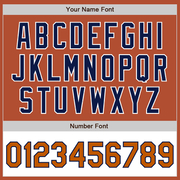 Custom Texas Orange Navy-White Bomber Varsity Letterman Two Tone Zipper Jacket