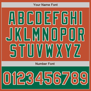 Custom Texas Orange White-Kelly Green Bomber Varsity Letterman Two Tone Zipper Jacket