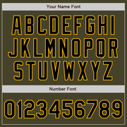 Custom Olive Black-Gold Bomber Varsity Letterman Salute To Service Zipper Jacket