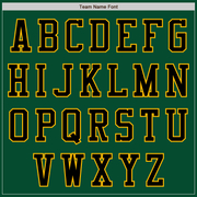 Custom Kelly Green Black-Gold Bomber Varsity Letterman Two Tone Zipper Jacket