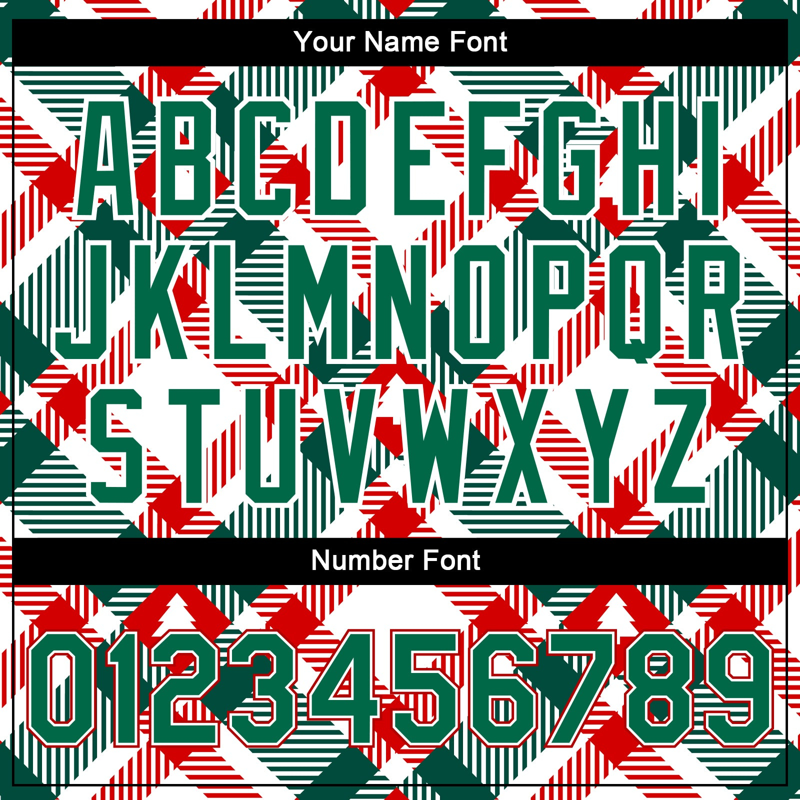 Custom White Kelly Green-Red Christmas Tree 3D Bomber Full-Snap Varsity Letterman Jacket