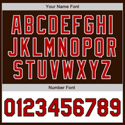 Custom Brown Red-White Bomber Varsity Letterman Two Tone Zipper Jacket