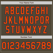 Custom Olive Orange-Navy Bomber Full-Snap Varsity Letterman Salute To Service Jacket