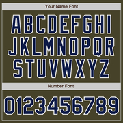 Custom Olive Navy-White Bomber Varsity Letterman Salute To Service Zipper Jacket