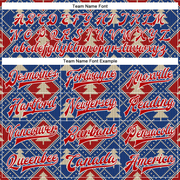 Custom Royal Red-White Christmas 3D Bomber Full-Snap Varsity Letterman Jacket